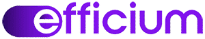Efficium corporate logo with modern purple design and company name for branding and professional presence.
