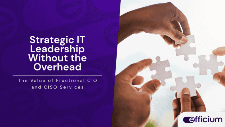 Efficient puzzle pieces representing IT strategies and leadership.